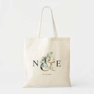 Tote Bag Monogramme d'esperluette vert or