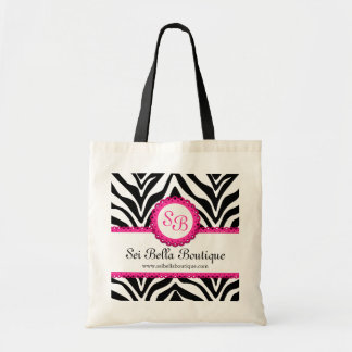 Tote Bag Monogramme d'impression et de dentelle rose