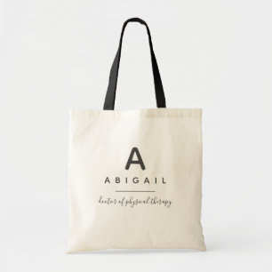 Tote Bag Monogramme Docteur en Thérapie Physique Personnal