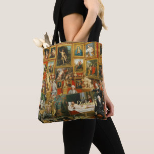 Tote Bag Monogramme d'or élégant de l'art Vintage rétro