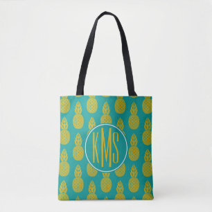 Tote Bag Monogramme du fruit tropical d'ananas