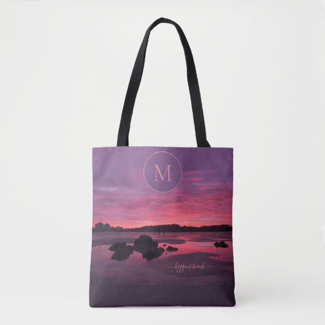 Tote Bag Monogramme du Maine d'Higgins Beach Sunrise (Devant)