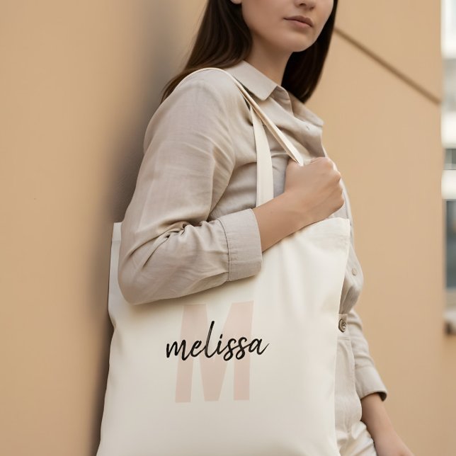 Tote Bag Monogramme écriture manuscrite simple (Créateur téléchargé)