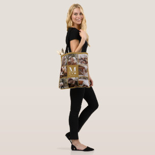 Tote Bag Monogramme élégant et collage photo personnalisé