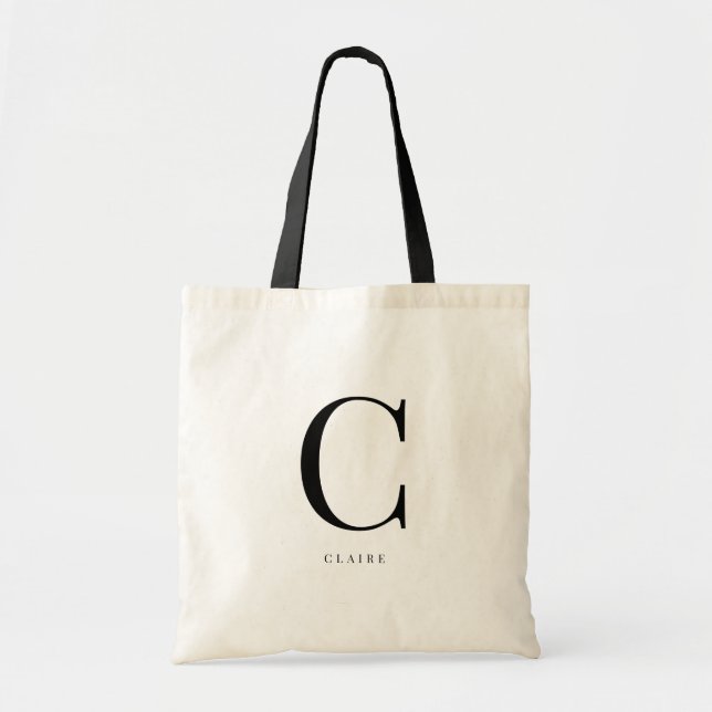 Tote Bag Monogramme Élégant Moderne (Devant)