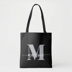 Tote Bag Monogramme Elegant noir blanc
