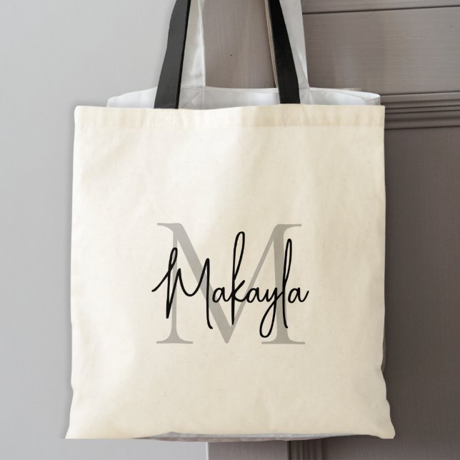 Tote Bag Monogramme élégant personnalisé (Créateur téléchargé)