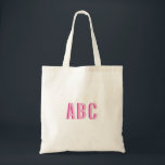 Tote Bag Monogramme empilé gras en 3 lettres rose<br><div class="desc">Monogramme de style de police gras rose vif et rose chaud.
Un monogramme rose avec une ombre portée rose chaud.
Vous pouvez augmenter la taille de la police si vous le souhaitez.</div>