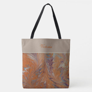 Tote Bag Monogramme en marbre coloré
