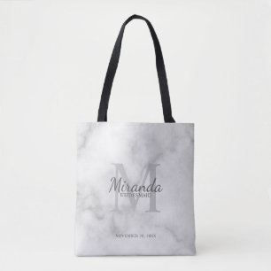 Tote Bag Monogramme et nom de la servante d'accueil personn