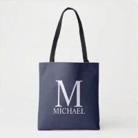 Monogramme et nom personnalisés bleu marine