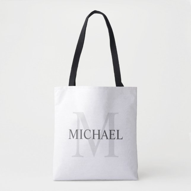 Tote Bag Monogramme et nom personnalisés classiques (Devant)