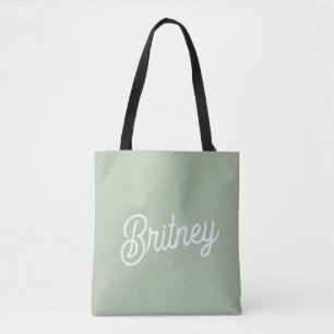 Tote Bag Monogramme et nom personnalisés de Sage Vert moder