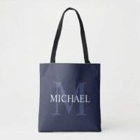 Monogramme et nom personnalisés Marine Blue