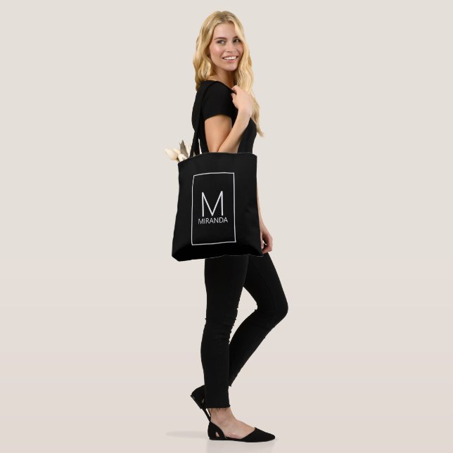 Tote Bag Monogramme et nom personnalisés modernes (Sur le modèle)