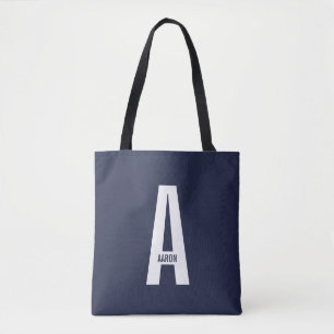 Tote Bag Monogramme et nom personnalisés modernes
