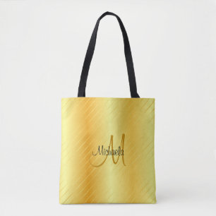 Tote Bag Monogramme Faux Gold Élégant Modèle moderne