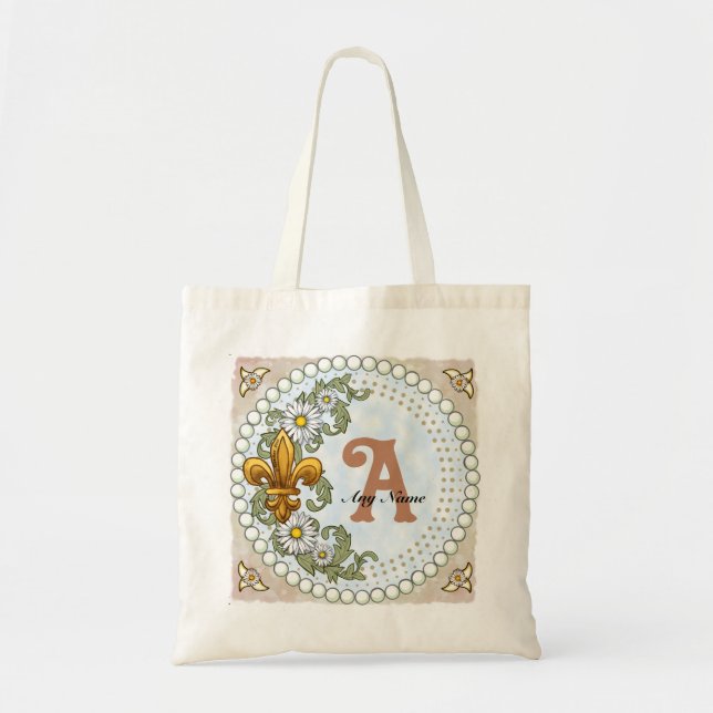 Tote Bag Monogramme Fleur De Lis  (Devant)