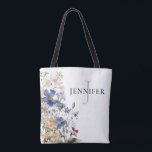 Tote Bag Monogramme Fleurs Sauvages de Prairie Rustique<br><div class="desc">Ce design simple mais élégant de sac fourre-tout à monogramme présente un bouquet aquarelle rustique de fleurs sauvages de prairie violettes,  jaunes,  blanches et bordeaux avec de la verdure. Fait également un excellent cadeau pour demoiselle d'honneur ! Créé par Simply Farmhouse Press.</div>