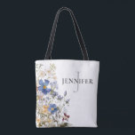 Tote Bag Monogramme Fleurs Sauvages de Prairie Rustique<br><div class="desc">Ce design simple mais élégant de sac fourre-tout à monogramme présente un bouquet aquarelle rustique de fleurs sauvages de prairie violettes,  jaunes,  blanches et bordeaux avec de la verdure. Fait également un excellent cadeau pour demoiselle d'honneur ! Créé par Simply Farmhouse Press.</div>