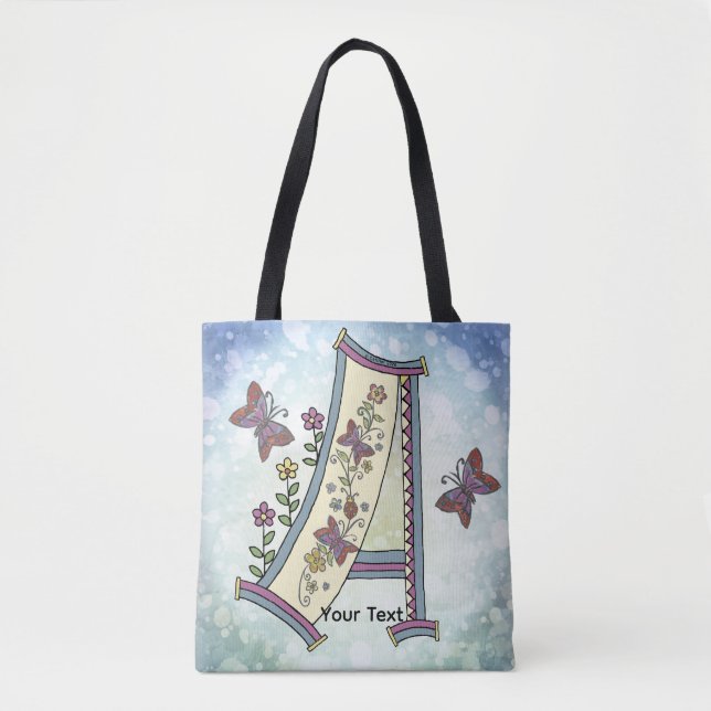 Tote Bag Monogramme floral A (Devant)