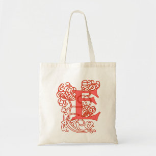 Tote Bag Monogramme floral Art Nouveau E