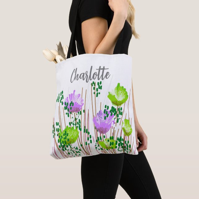 Tote Bag Monogramme Floral Charlotte (De près)