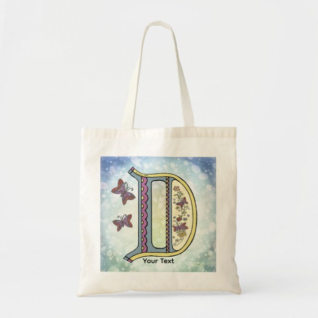 Tote Bag Monogramme floral D (Devant)