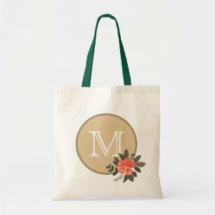Tote Bag Monogramme floral d'or