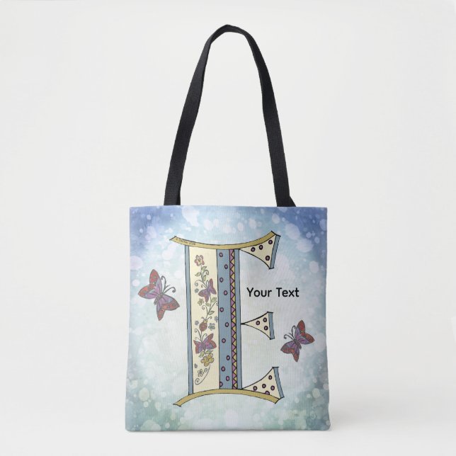 Tote Bag Monogramme floral E (Devant)
