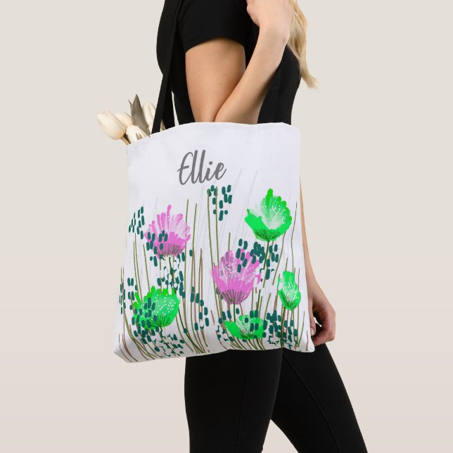 Tote Bag Monogramme floral Ellie (De près)