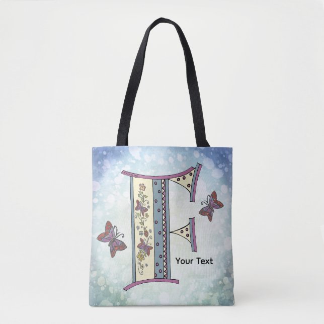 Tote Bag Monogramme floral F (Devant)