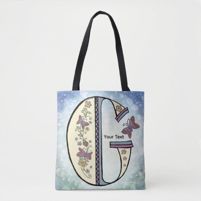 Tote Bag Monogramme floral G (Devant)