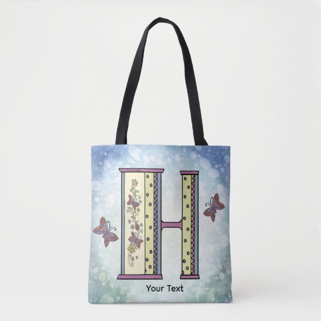 Tote Bag Monogramme floral H (Devant)