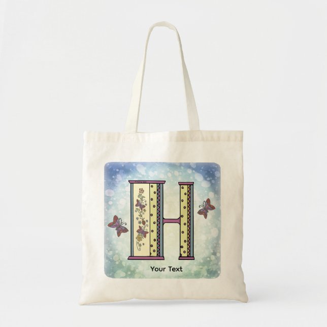Tote Bag Monogramme floral H (Devant)
