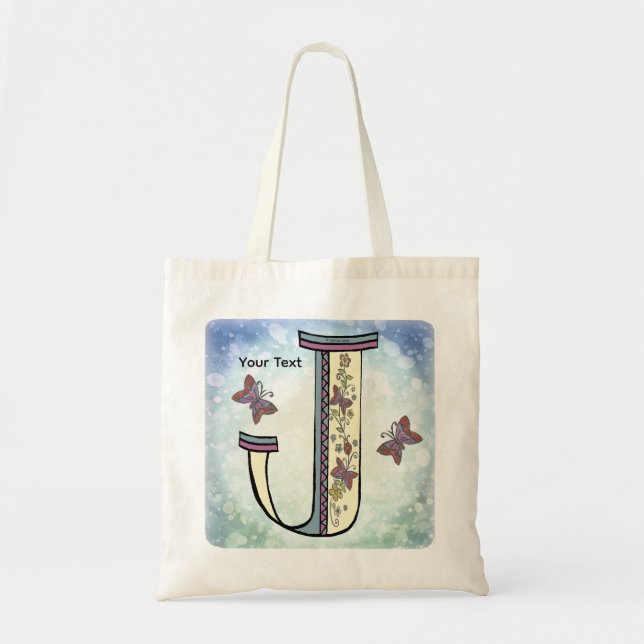Tote Bag Monogramme floral J (Devant)