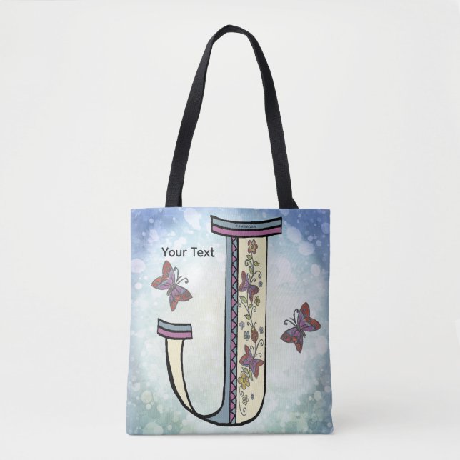 Tote Bag Monogramme floral J (Devant)