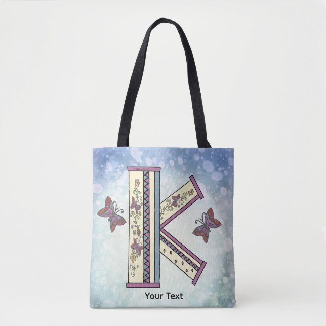 Tote Bag Monogramme floral K (Devant)