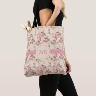 Tote Bag Monogramme floral lunaire