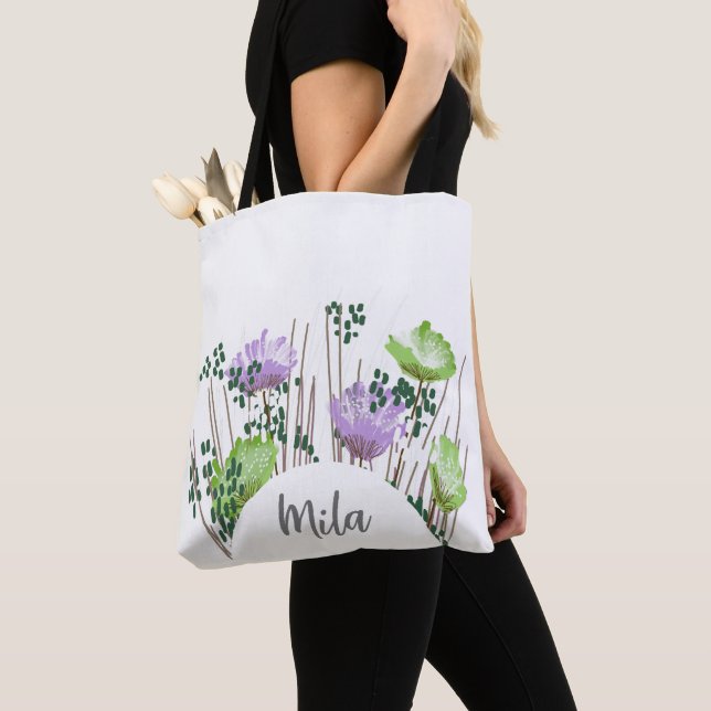 Tote Bag Monogramme floral Mila (De près)