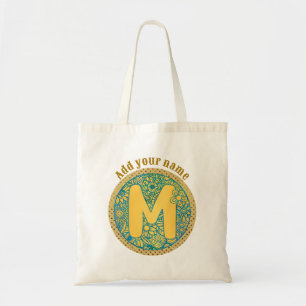 Tote Bag Monogramme Floral Personnalisé, de A à Z