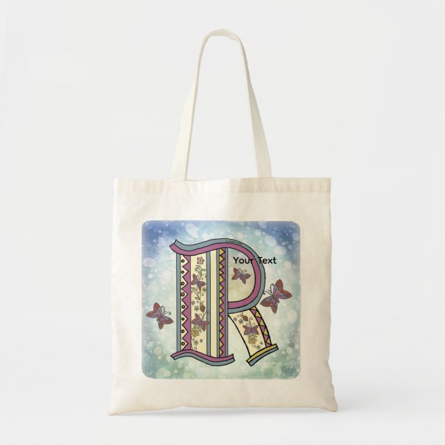 Tote Bag Monogramme floral R (Devant)