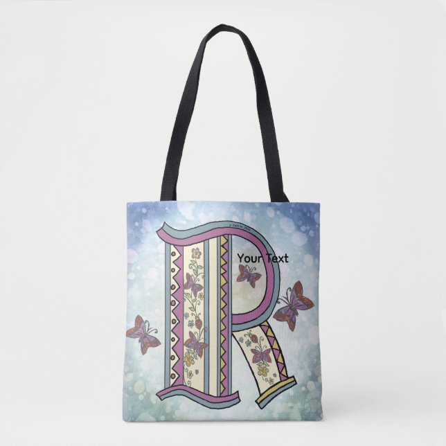 Tote Bag Monogramme floral R (Devant)