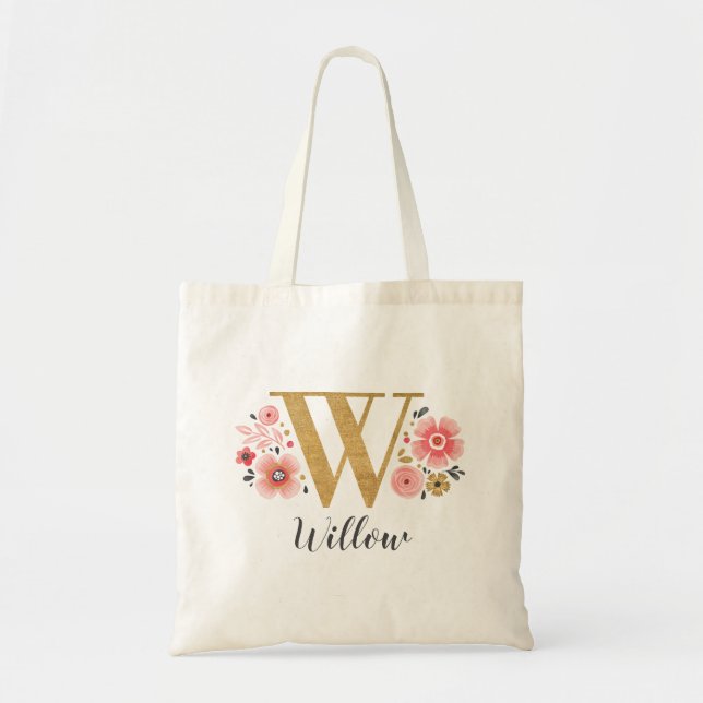 Tote Bag Monogramme Floral Rose (Devant)