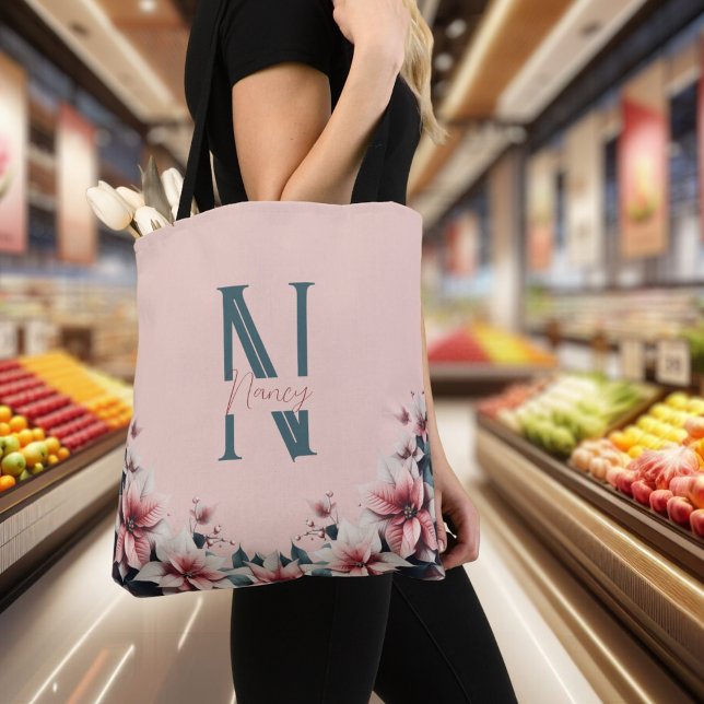 Tote Bag Monogramme floral souple (Créateur téléchargé)
