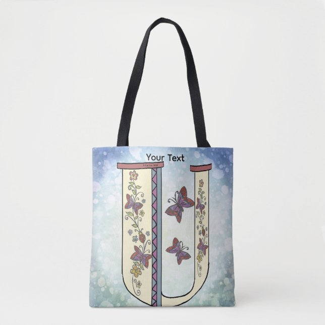Tote Bag Monogramme floral U (Devant)