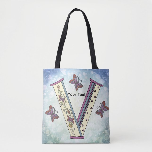 Tote Bag Monogramme floral V (Devant)
