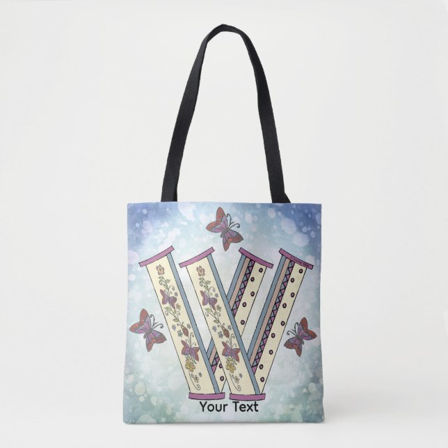 Tote Bag Monogramme floral W (Devant)