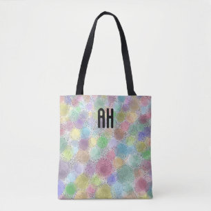 Tote Bag Monogramme Fourre-tout des points arc-en-ciel
