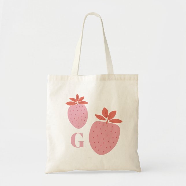Tote Bag Monogramme fraise (Devant)